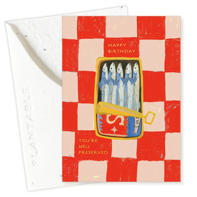 Plantable Card - Sardines Sprout - Birthday Mini Greeting Card 2.5