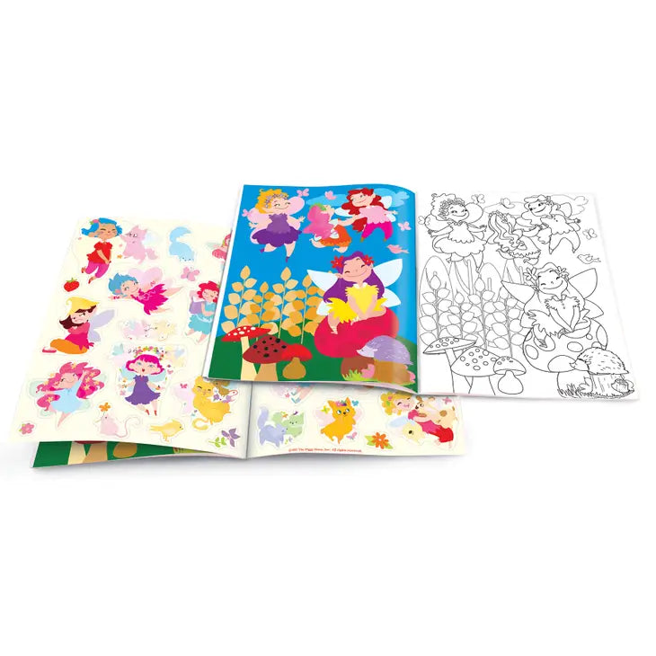 DRY ERASE COLORING BOOK - FAIRY GARDEN