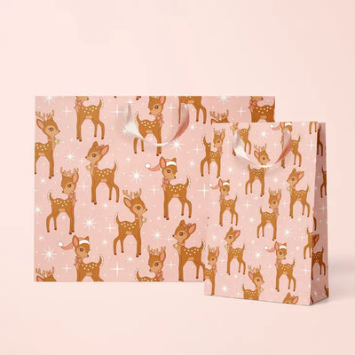 RETRO DEER HOLIDAY GIFT BAG - MEDIUM