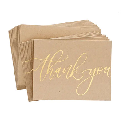 THANK YOU FOIL THANK YOU SCRIPT ON KRAFT S/10 GREETING CARD