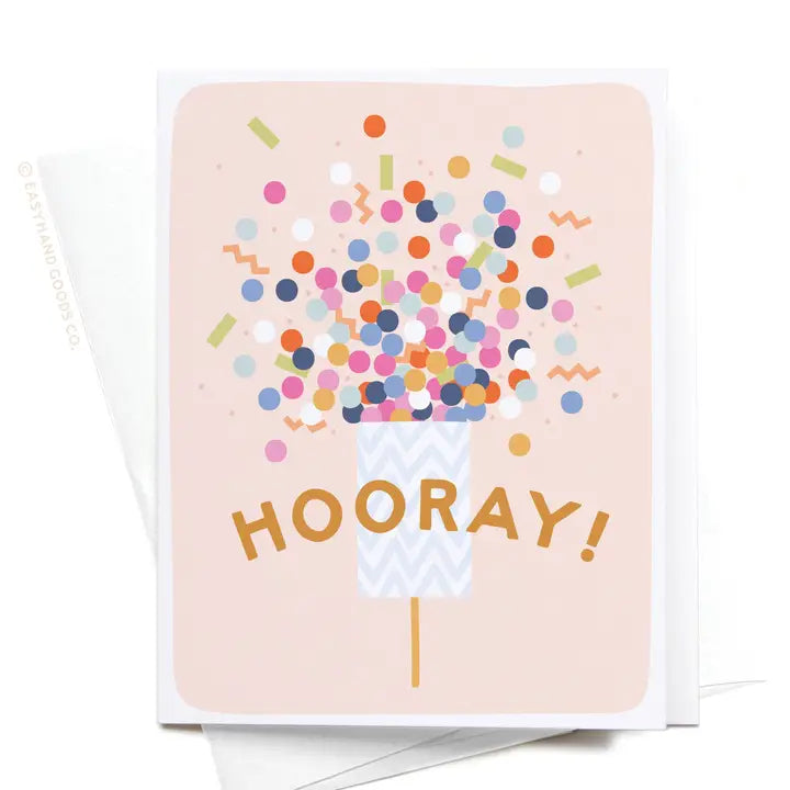 Hooray Confetti Popper Greeting Card