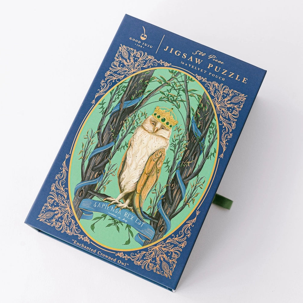 Enchanted Crowned Owl Cameo Puzzle