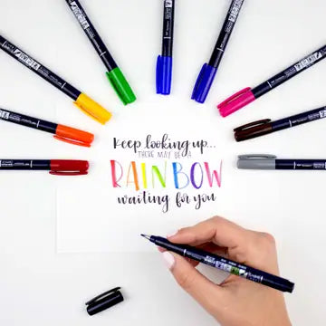 FUDENOSUKE COLORS CALLIGRAPHY BRUSH PENS - 10-PACK