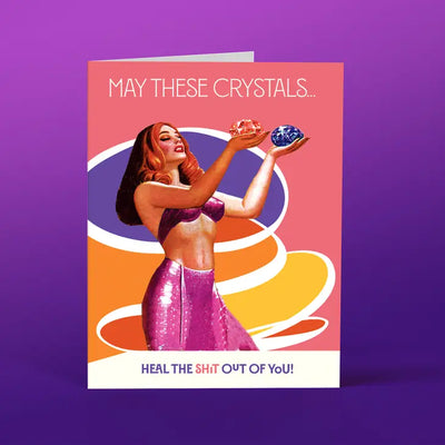 CRYSTALS HEAL PINK CARD