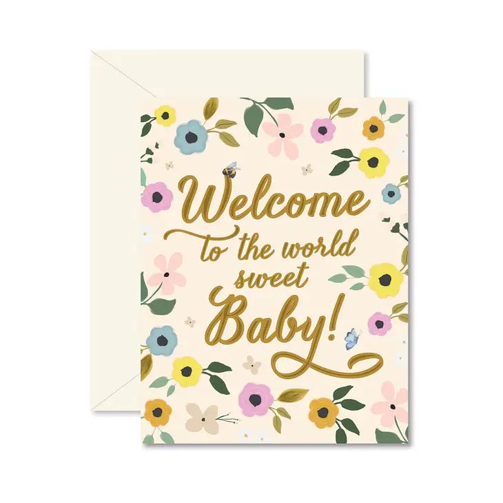 WELCOME SWEET BABY GREETING CARD