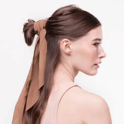 Crepe Scarf Scrunchie 2pc Set - Terracotta