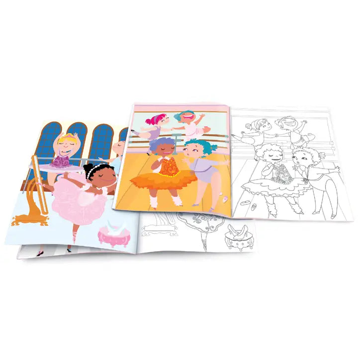DRY ERASE COLORING BOOK - PRETTY BALLERINAS