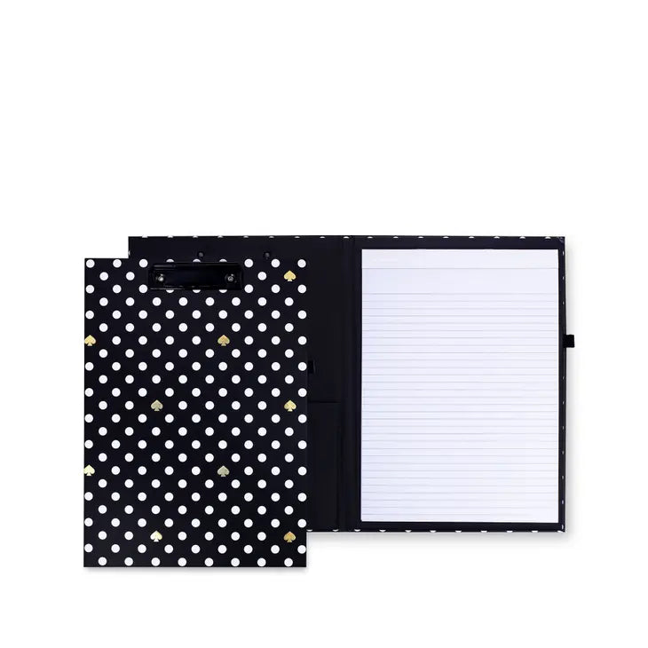 CLIPBOARD FOLIO - POLKA DOTS (BLACK/WHITE)