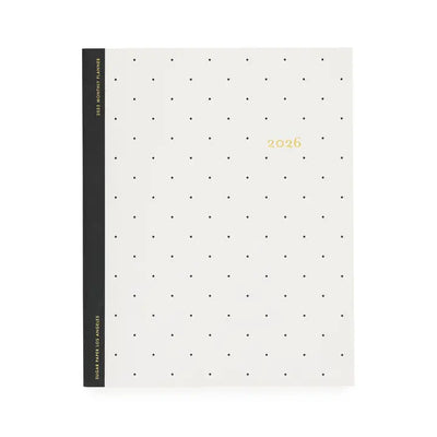 2026 Black Swiss Dot Monthly Planner