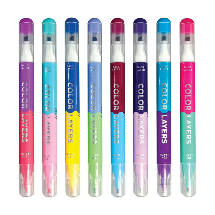 COLOR LAYERS DOUBLE-ENDED LAYERING MARKERS (SET OF 8)