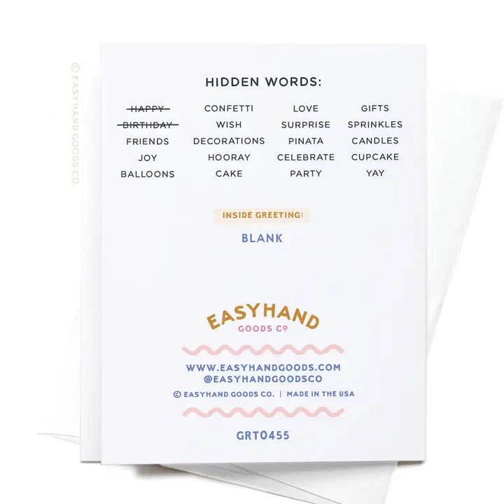 Happy Birthday Word Search Greeting Card
