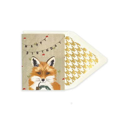 Distinguished Fox Happy Birthday Greeting Card