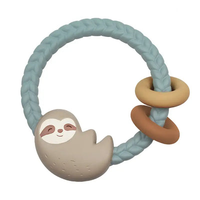 RITZY RATTLE SILICONE TEETHER RATTLES - SLOTH