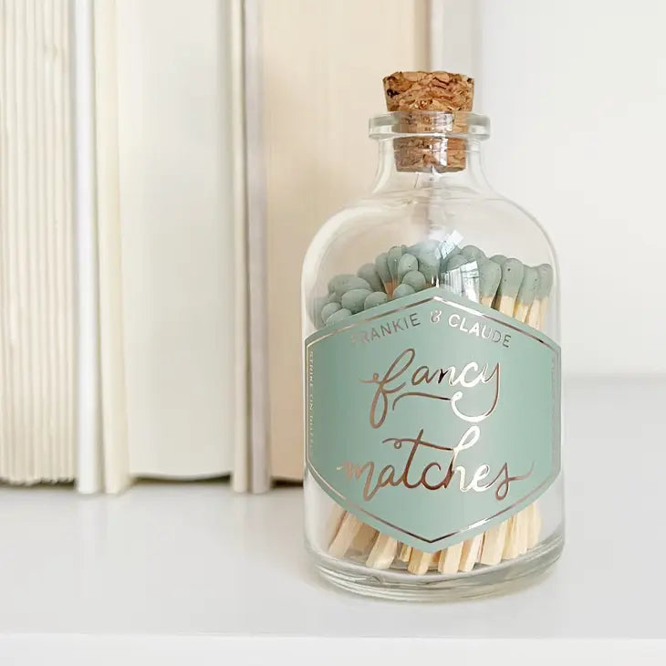 FANCY MATCHES: SAGE GREEN SMALL MATCH JAR