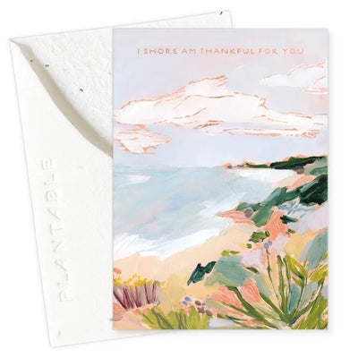 Plantable Card - Shore Am Thankful Sprout - Thank You Mini Greet 2.5 X 3.5