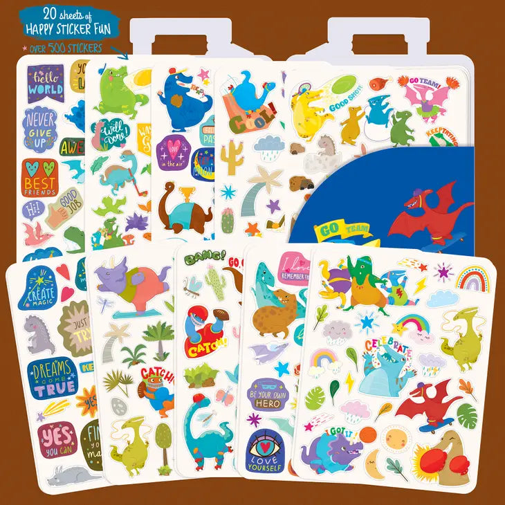 500+ STICKERS ON-THE-GO - SPORTY DINOS