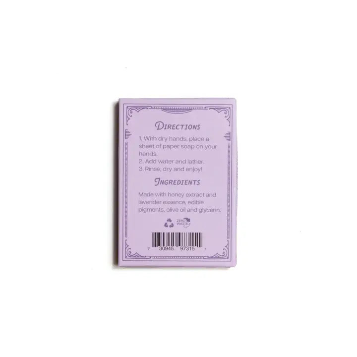 Paper Soap – Lavender Honey Scent, Travel Size