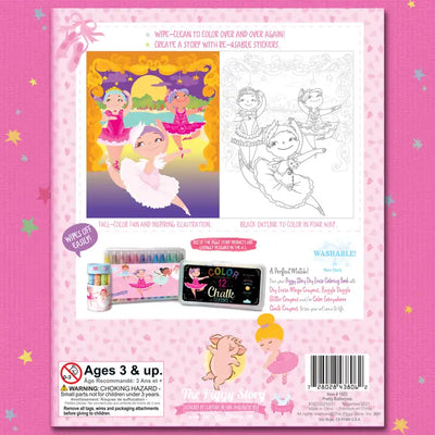 DRY ERASE COLORING BOOK - PRETTY BALLERINAS