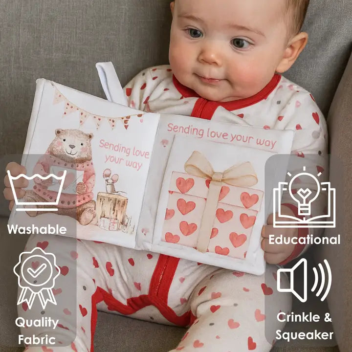 Valentines – 10-Page Crinkle Cloth Book For Babies Taggies