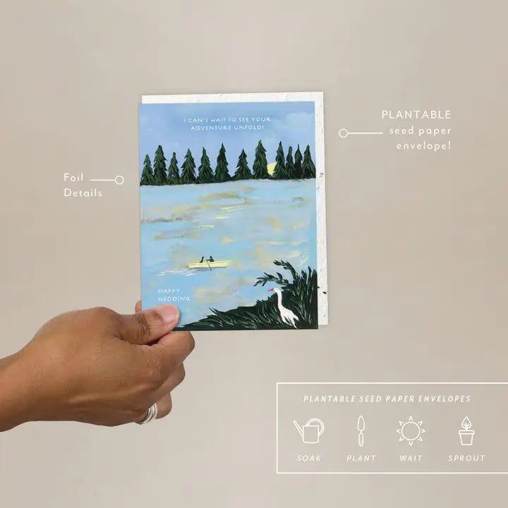 The Adventure of Us - Plantable Wedding Card