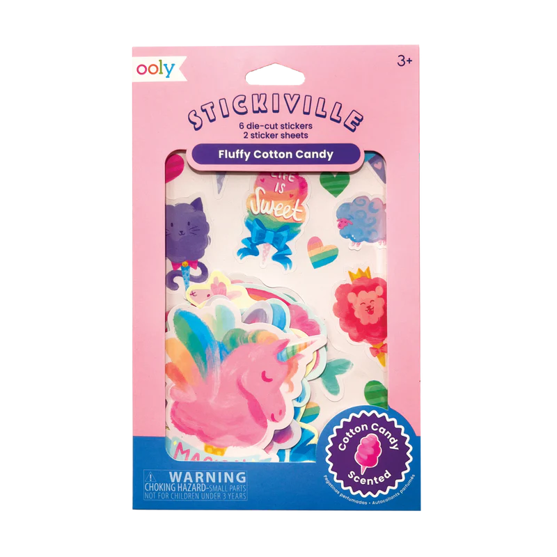 STICKIVILLE FLUFFY COTTON CANDY SCENTED STICKERS