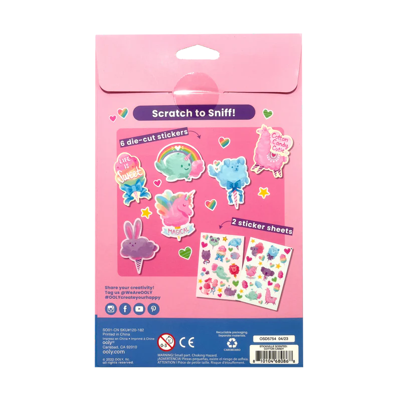 STICKIVILLE FLUFFY COTTON CANDY SCENTED STICKERS
