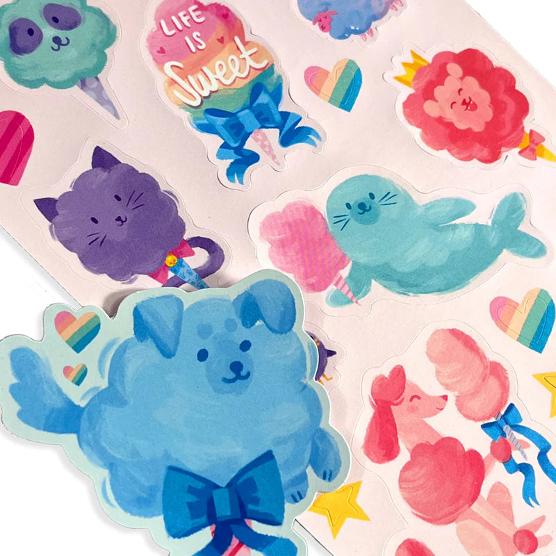 STICKIVILLE FLUFFY COTTON CANDY SCENTED STICKERS