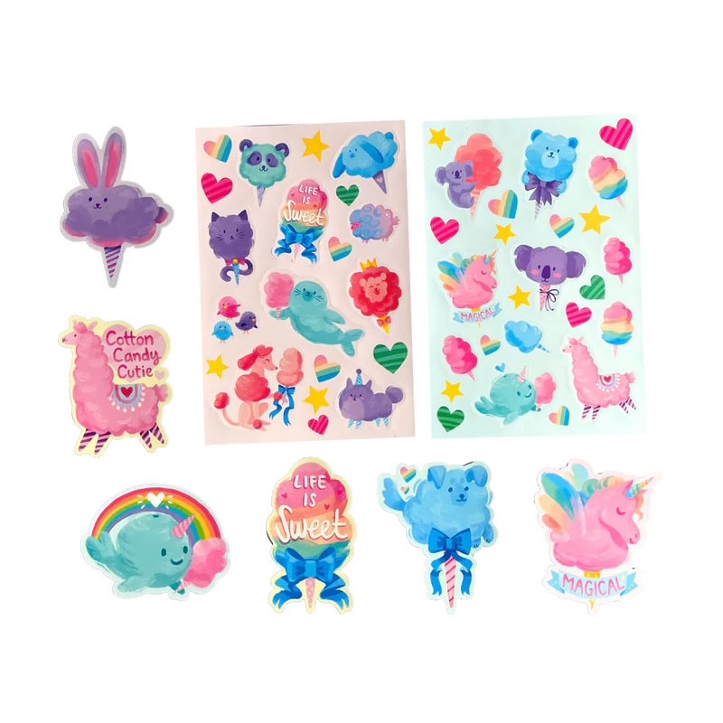 STICKIVILLE FLUFFY COTTON CANDY SCENTED STICKERS