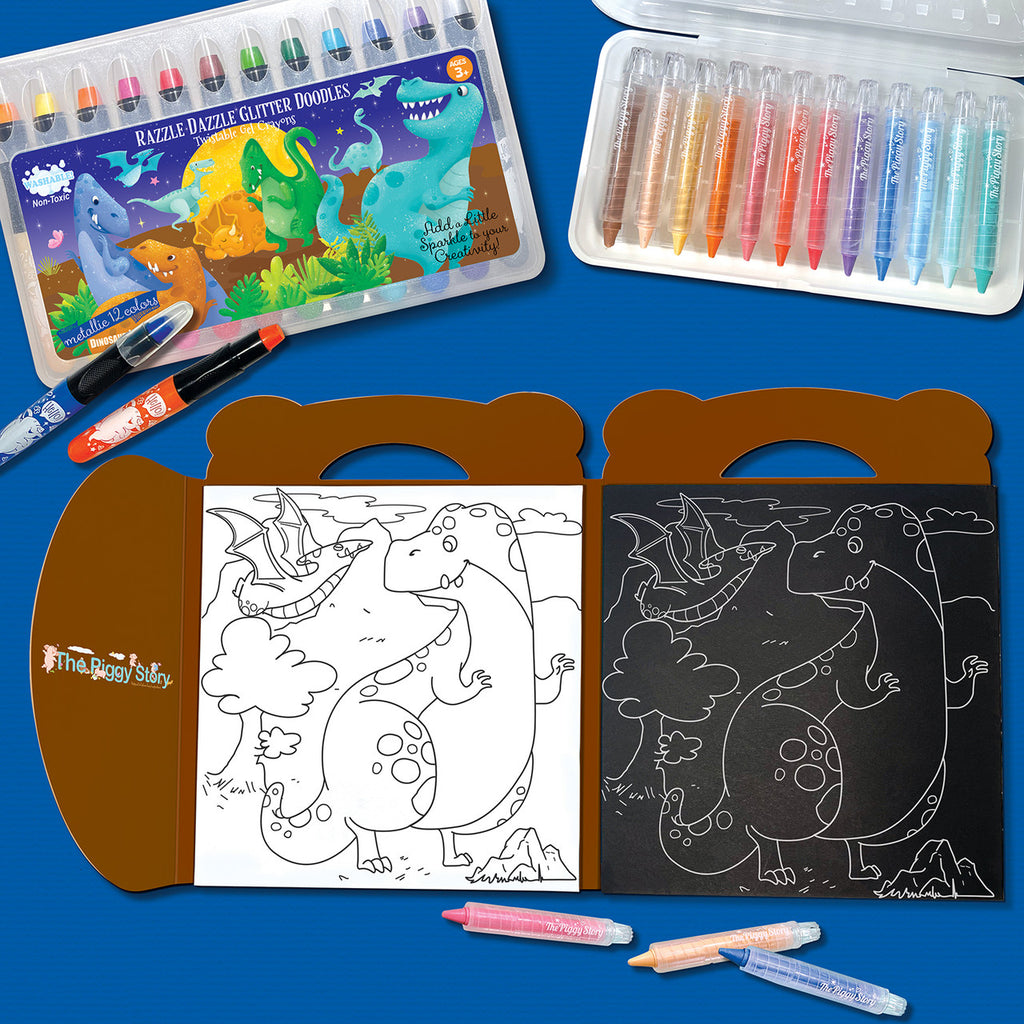 COLOR ON BLACK & WHITE - DINOSAUR WORLD