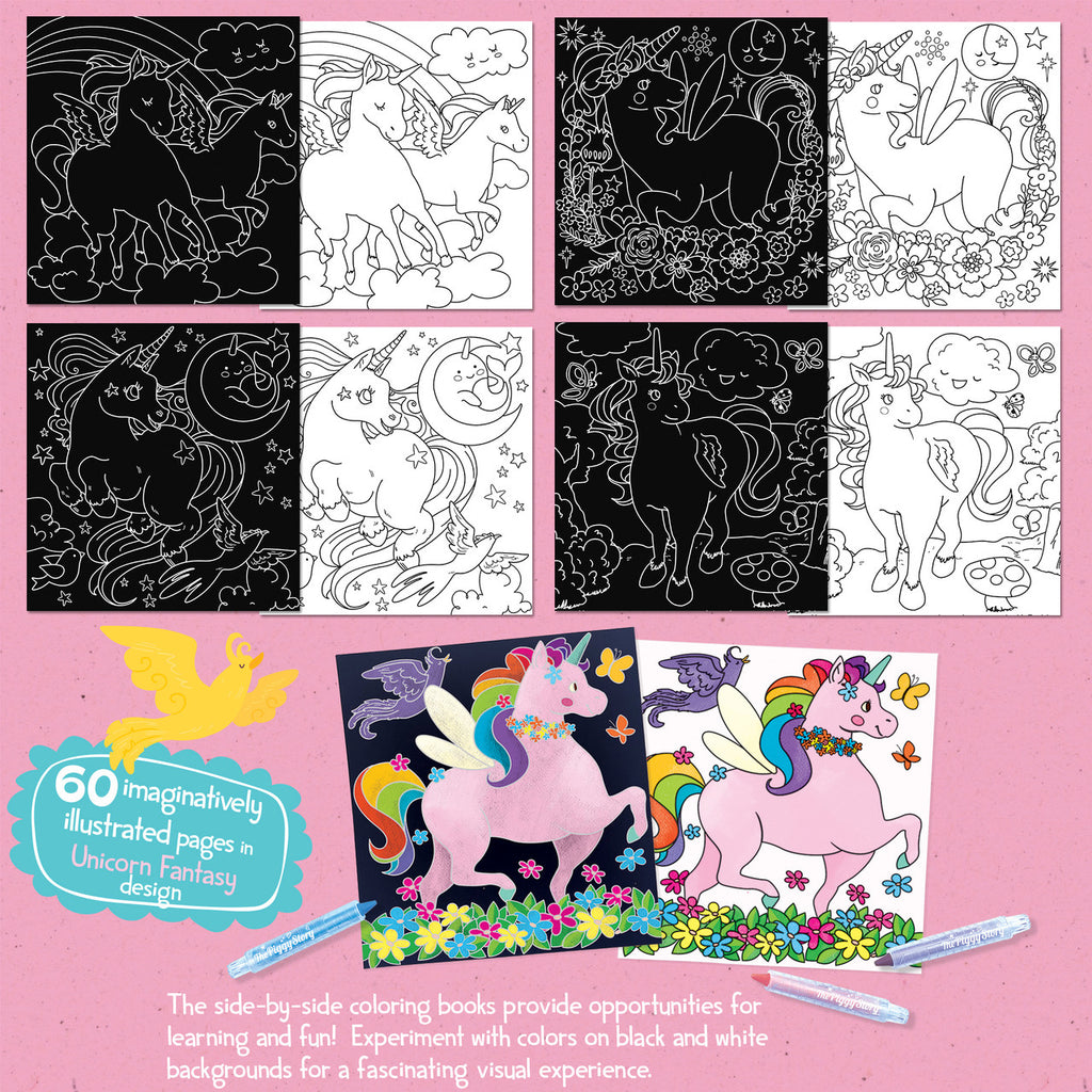 COLOR ON BLACK & WHITE - UNICORN FANTASY
