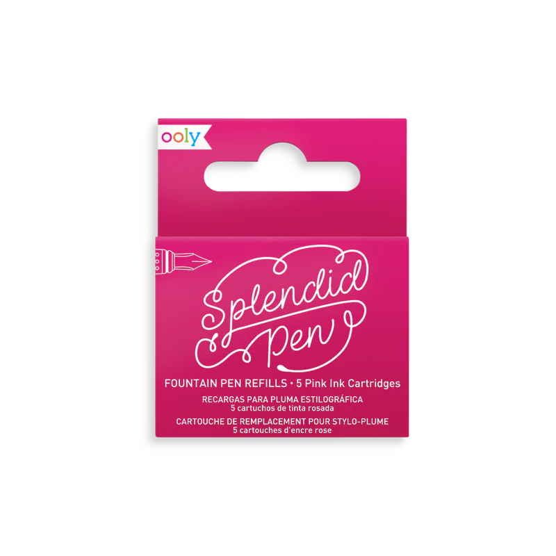 SPLENDID FOUNTAIN PEN INK REFILLS - PINK INK