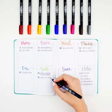 FUDENOSUKE COLORS CALLIGRAPHY BRUSH PENS - 10-PACK
