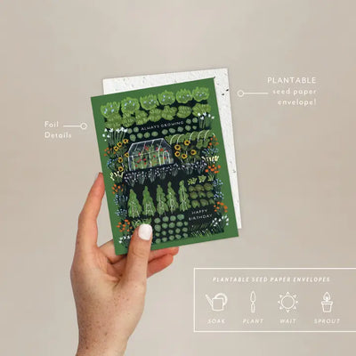Plantable Card - Garden Greenhouse - Birthday Card
