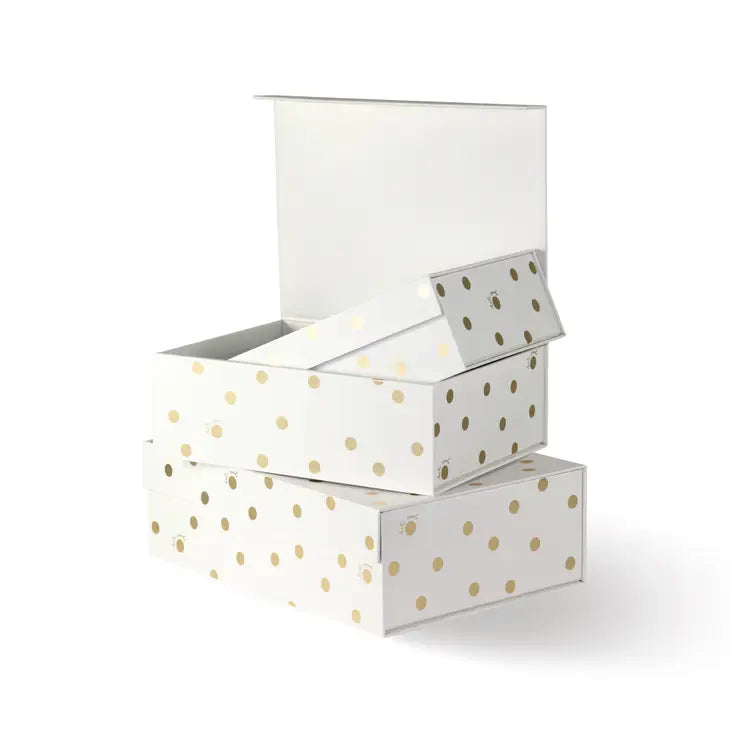 NESTING BOXES - GOLD DOT WITH SCRIPT
