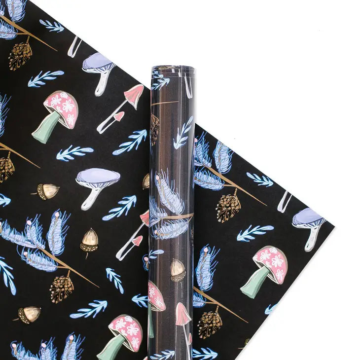 PINE + MUSHROOM WOODLAND WRAPPING PAPER