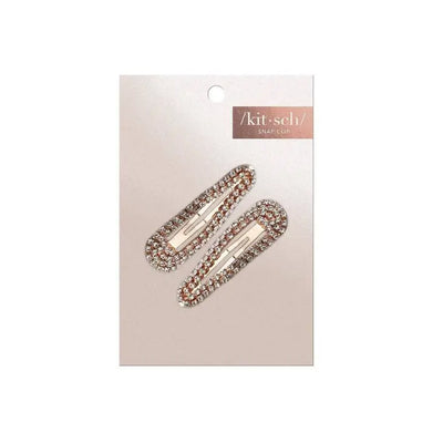 Mini Rhinestone Snap Clips - Rose Gold