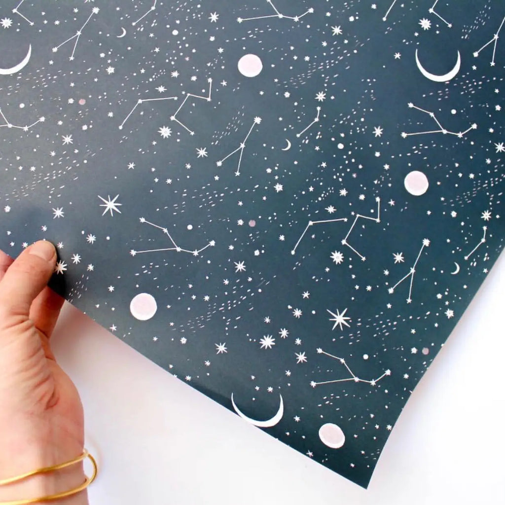 Moon and Stars Wrapping Paper