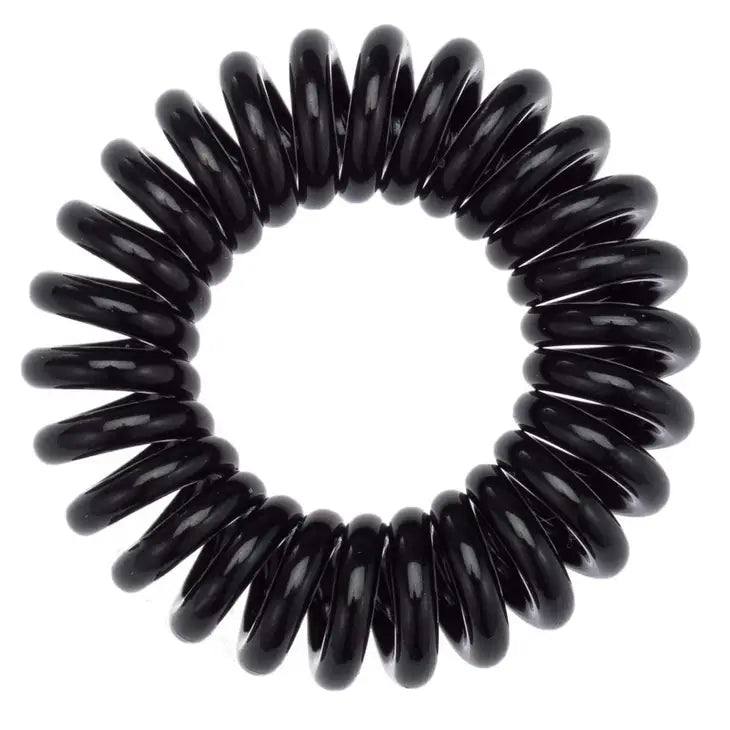 Spiral Hair Ties 4 Pack - Black