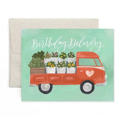 FLOWER TRUCK BIRTHDAY GREETING CARD