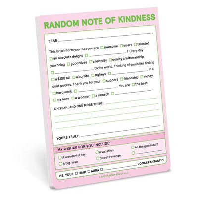 RANDOM NOTE OF KINDNESS NIFTY NOTE PAD (PASTEL)