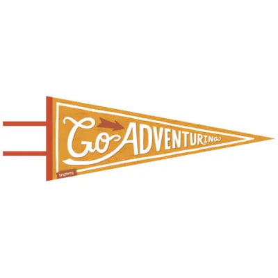 GO ADVENTURING (LARGE PENNANT, VINTAGE-STYLED SCREEN PRINT)