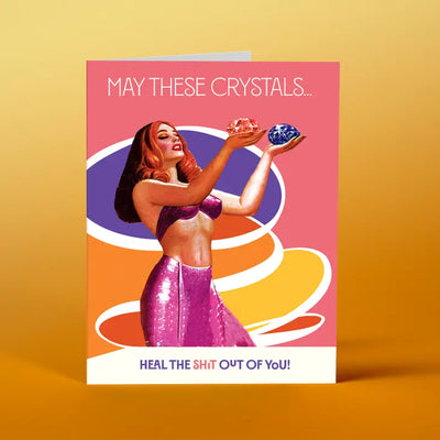 CRYSTALS HEAL PINK CARD