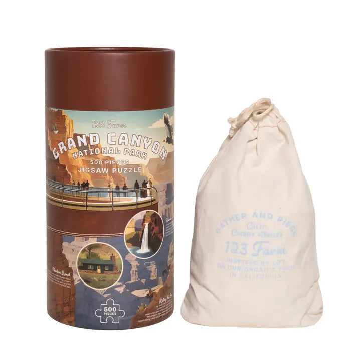 Grand Canyon Puzzle – 500 Pc Tube with Vintage Illustrations