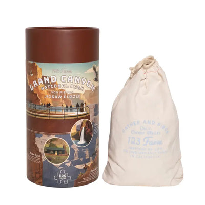 Grand Canyon Puzzle – 500 Pc Tube with Vintage Illustrations