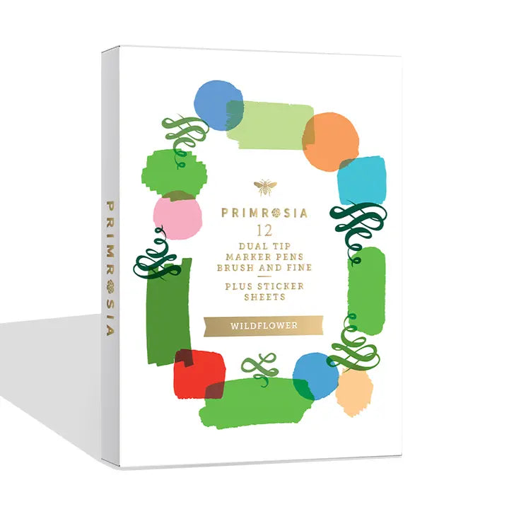 'wildflower' Dual Tip Markers and Sticker Sheets