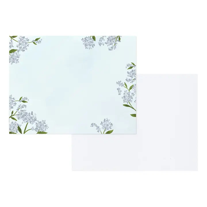 Hydrangea Desk Jotter - Flat Notes Set with Organizer Box