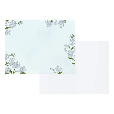 Hydrangea Desk Jotter - Flat Notes Set with Organizer Box