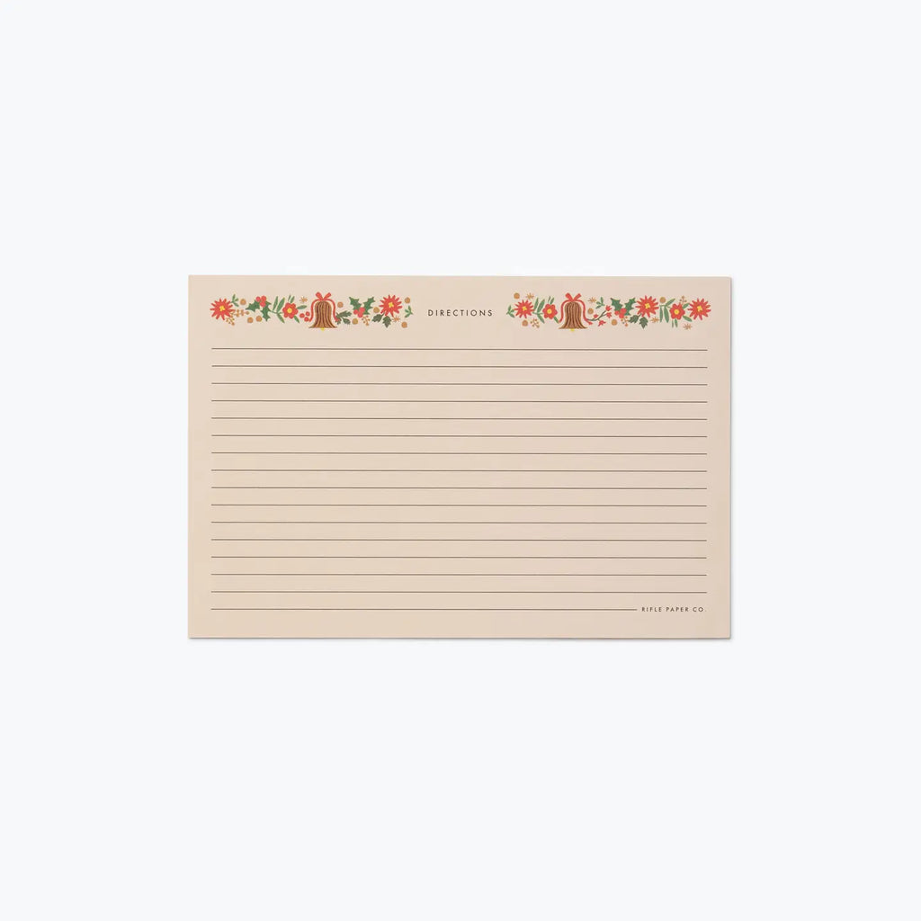 Pack of 12 Holly Jolly Recipe Cards
