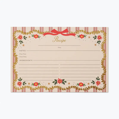 Pack of 12 Holly Jolly Recipe Cards