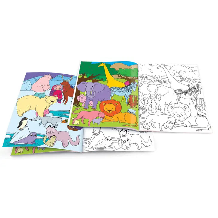 DRY ERASE COLORING BOOK - ANIMALS AROUND THE WORLD